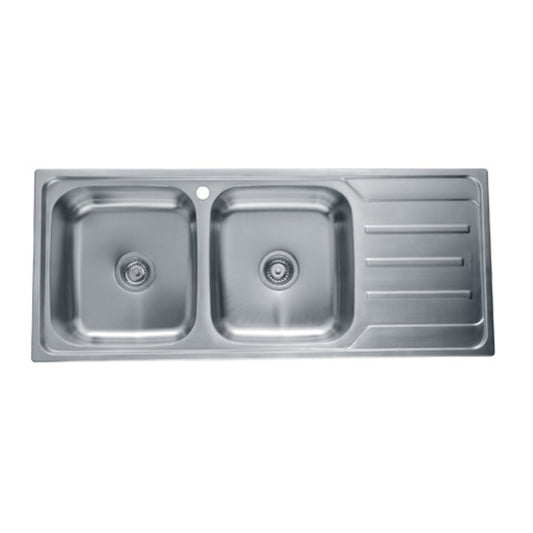 D-BOWL SINK BL ST.304 380/380 1200X500X180MM (495.39.306)